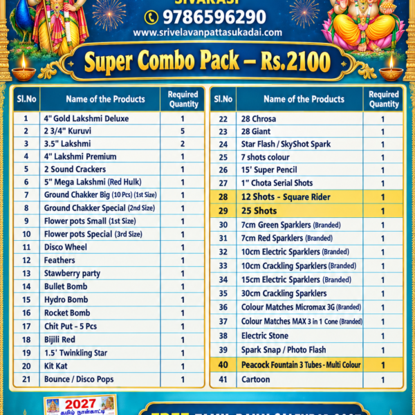 Super Combo Pack (Rs.2100)